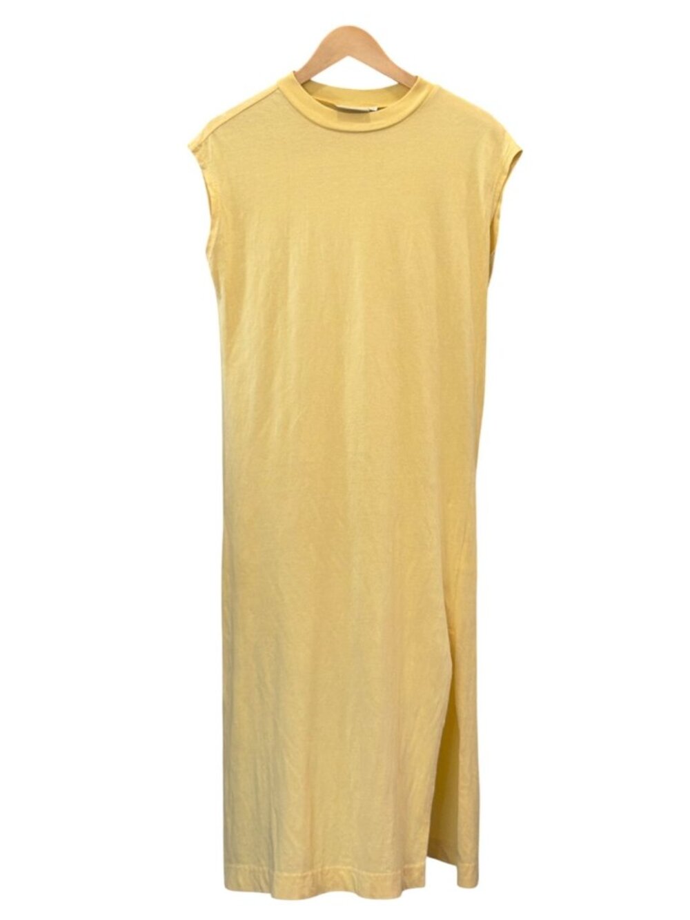 Weekday Yellow Sleeveless Long Cotton Shirt Dress XS